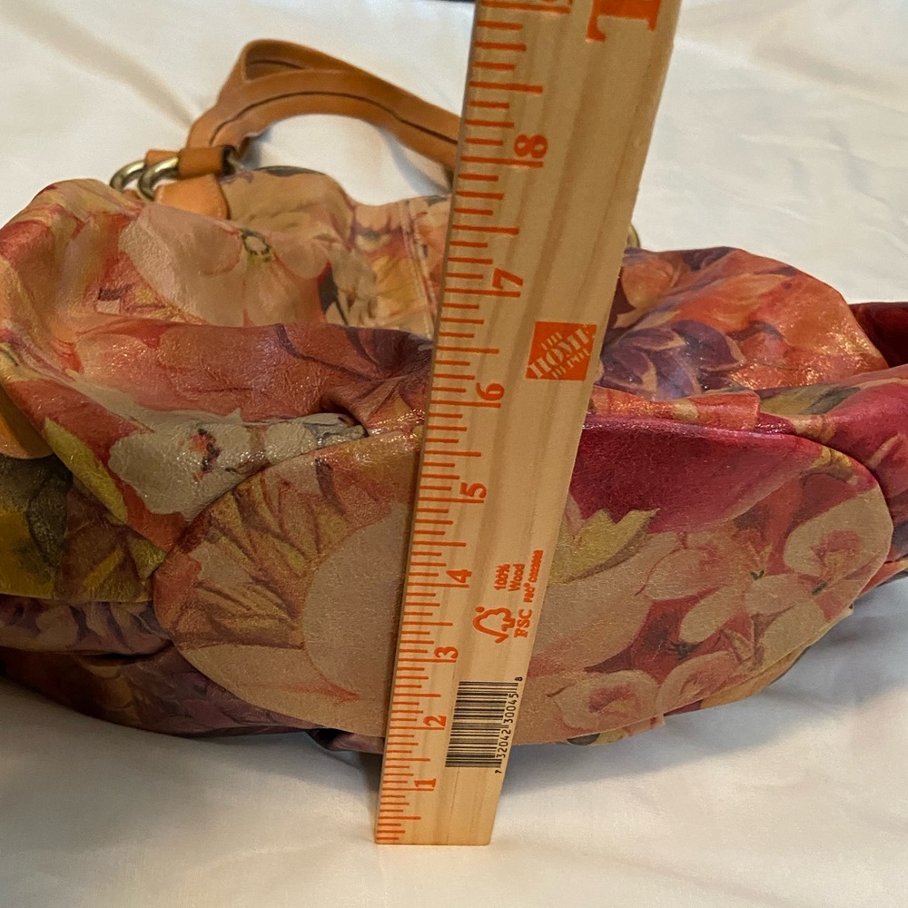Maurizio Taiuti Italian Leather Floral Bucket Bag Purse - Picture 11 of 12